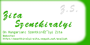 zita szentkiralyi business card